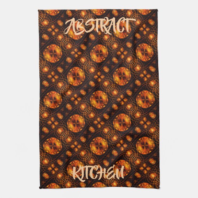 Gold Modern Boho Elegantes abstraktes Kunstmuster  Geschirrtuch (Vertikal)