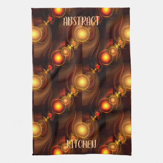 Gold Modern Boho Elegantes abstraktes Kunstmuster  Geschirrtuch (Vertikal)