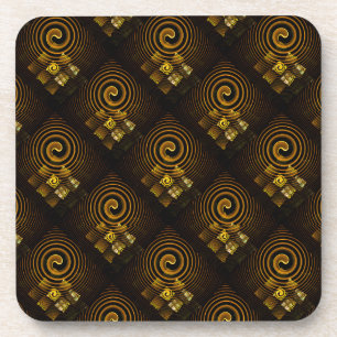 Gold Modern Boho Elegantes abstraktes Kunstmuster Getränkeuntersetzer
