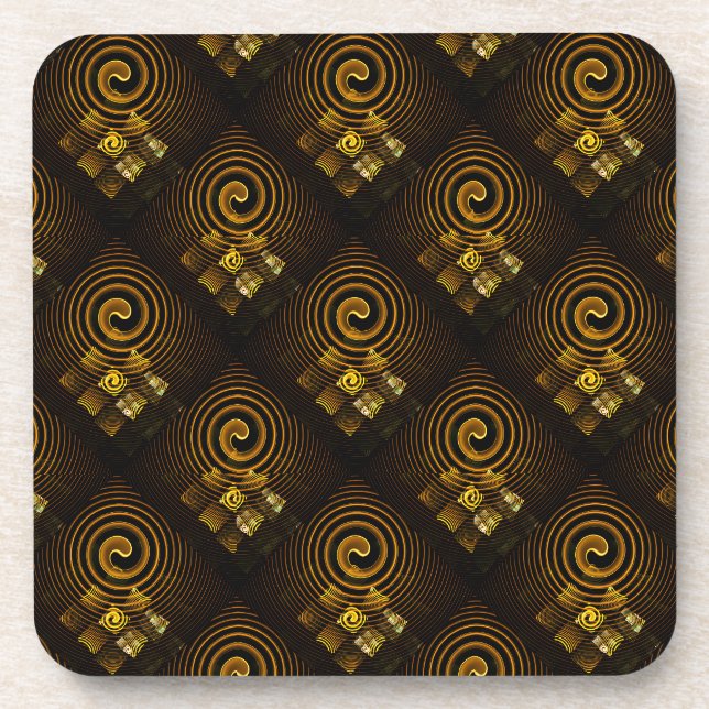 Gold Modern Boho Elegantes abstraktes Kunstmuster  Getränkeuntersetzer (Vorderseite)
