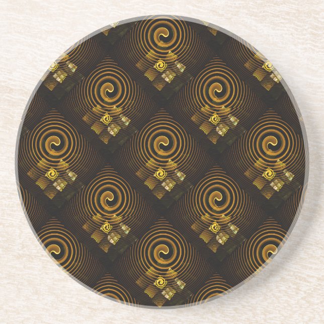 Gold Modern Boho Elegantes abstraktes Kunstmuster  Getränkeuntersetzer (Vorne)