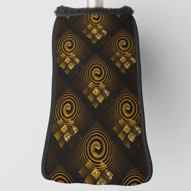 Gold Modern Boho Elegantes abstraktes Kunstmuster  Golf Headcover (Rotieren 90)