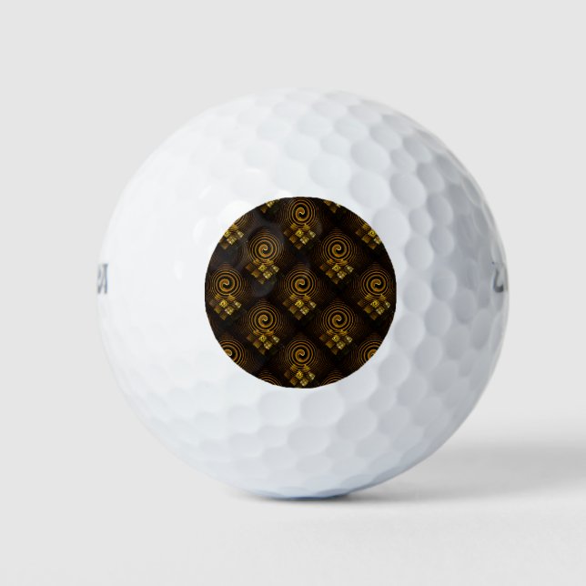 Gold Modern Boho Elegantes abstraktes Kunstmuster  Golfball (Vorderseite)