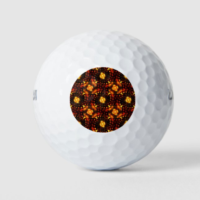 Gold Modern Boho Elegantes abstraktes Kunstmuster  Golfball (Vorderseite)