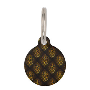 Gold Modern Boho Elegantes abstraktes Kunstmuster Haustiermarke