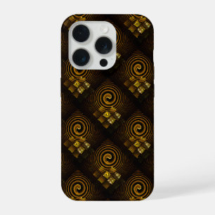 Gold Modern Boho Elegantes abstraktes Kunstmuster iPhone 15 Pro Hülle