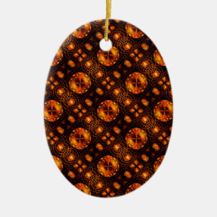 Gold Modern Boho Elegantes abstraktes Kunstmuster Keramik Ornament