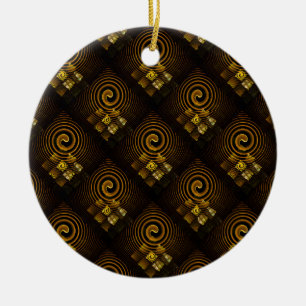 Gold Modern Boho Elegantes abstraktes Kunstmuster Keramik Ornament