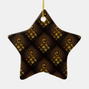 Gold Modern Boho Elegantes abstraktes Kunstmuster Keramik Ornament