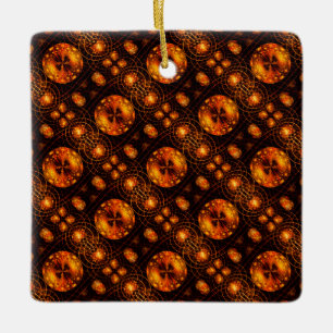 Gold Modern Boho Elegantes abstraktes Kunstmuster Keramikornament