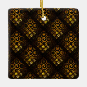 Gold Modern Boho Elegantes abstraktes Kunstmuster Keramikornament