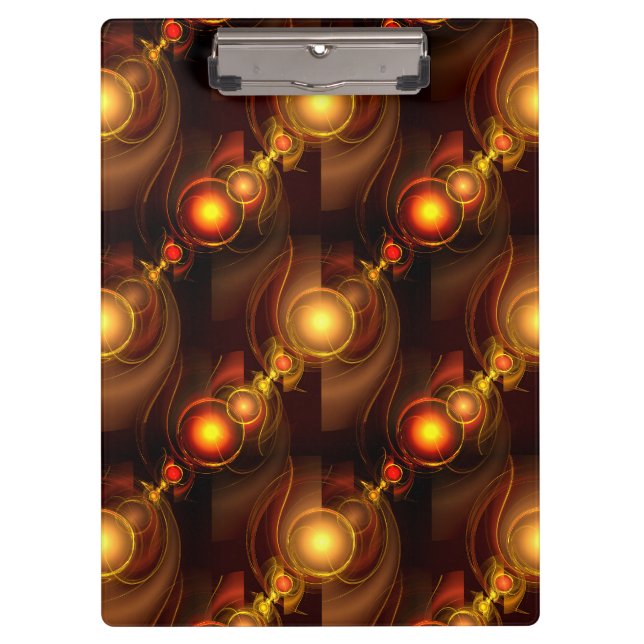 Gold Modern Boho Elegantes abstraktes Kunstmuster  Klemmbrett (Vorderseite)