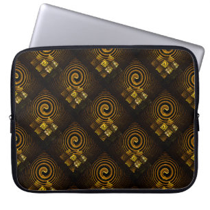 Gold Modern Boho Elegantes abstraktes Kunstmuster Laptopschutzhülle