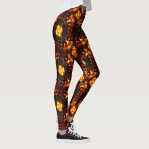 Gold Modern Boho Elegantes abstraktes Kunstmuster Leggings
