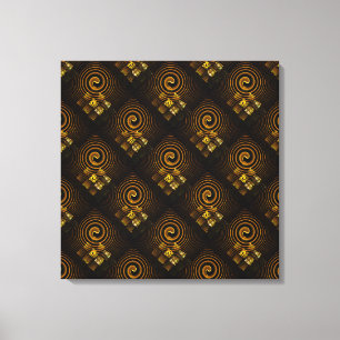 Gold Modern Boho Elegantes abstraktes Kunstmuster  Leinwanddruck