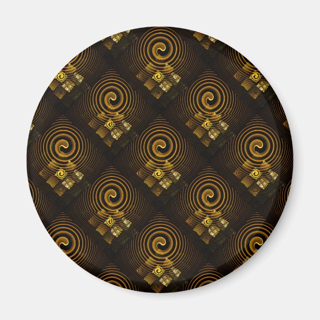 Gold Modern Boho Elegantes abstraktes Kunstmuster  Magnet (Vorne)