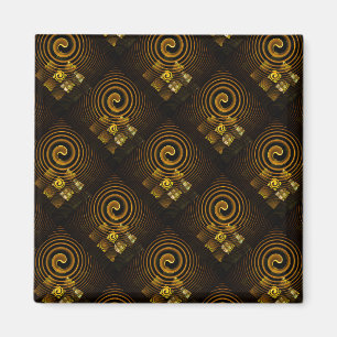 Gold Modern Boho Elegantes abstraktes Kunstmuster Magnet