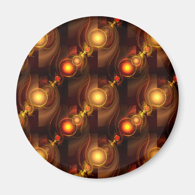 Gold Modern Boho Elegantes abstraktes Kunstmuster  Magnet (Vorne)