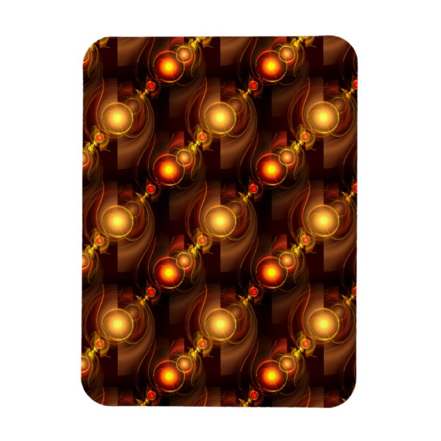 Gold Modern Boho Elegantes abstraktes Kunstmuster  Magnet (Vertikal)