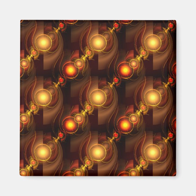 Gold Modern Boho Elegantes abstraktes Kunstmuster  Magnet (Vorne)