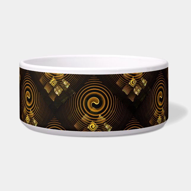 Gold Modern Boho Elegantes abstraktes Kunstmuster  Napf (Vorderseite)