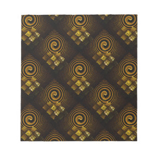 Gold Modern Boho Elegantes abstraktes Kunstmuster  Notizblock