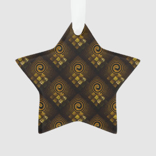 Gold Modern Boho Elegantes abstraktes Kunstmuster Ornament
