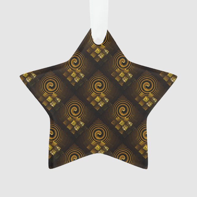 Gold Modern Boho Elegantes abstraktes Kunstmuster  Ornament (Vorderseite)