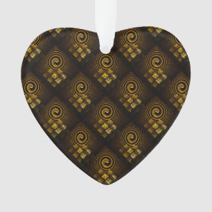 Gold Modern Boho Elegantes abstraktes Kunstmuster Ornament
