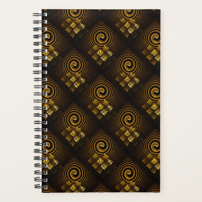 Gold Modern Boho Elegantes abstraktes Kunstmuster  Planer (Vorderseite)