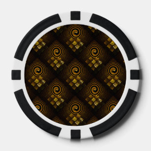 Gold Modern Boho Elegantes abstraktes Kunstmuster Pokerchips