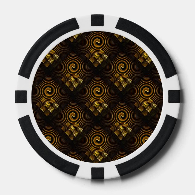 Gold Modern Boho Elegantes abstraktes Kunstmuster  Pokerchips (Vorderseite)