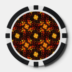 Gold Modern Boho Elegantes abstraktes Kunstmuster Pokerchips