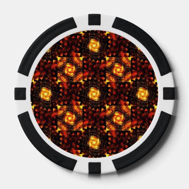 Gold Modern Boho Elegantes abstraktes Kunstmuster  Pokerchips (Vorderseite)