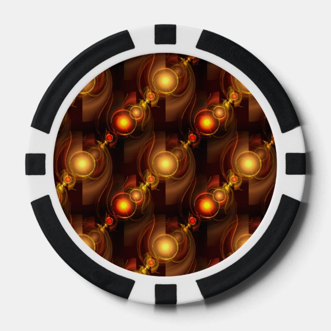 Gold Modern Boho Elegantes abstraktes Kunstmuster  Pokerchips (Vorderseite)