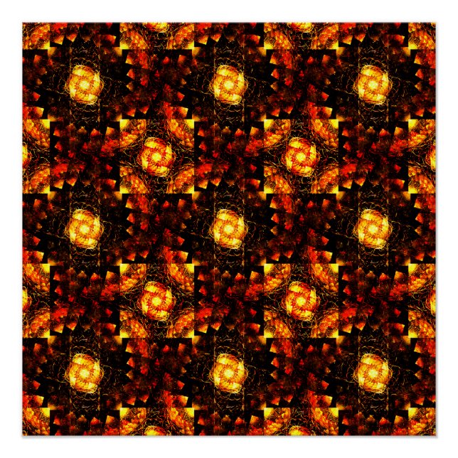 Gold Modern Boho Elegantes abstraktes Kunstmuster  Poster (Vorderseite)