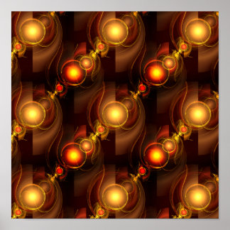 Gold Modern Boho Elegantes abstraktes Kunstmuster Poster