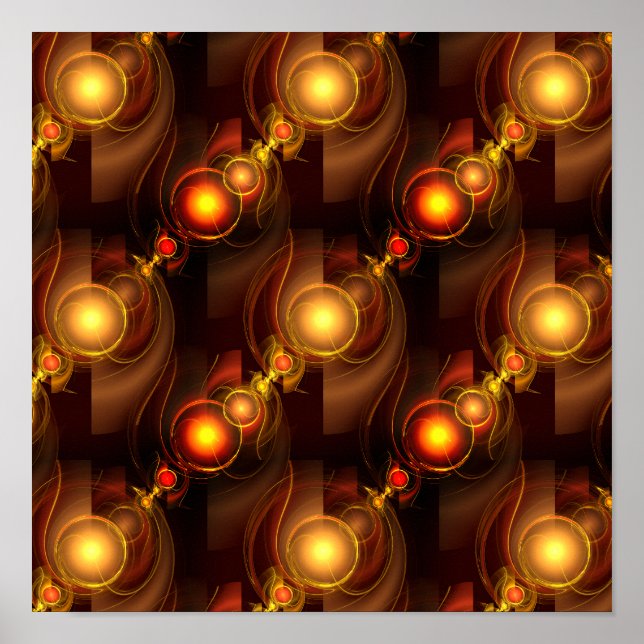 Gold Modern Boho Elegantes abstraktes Kunstmuster  Poster (Vorne)