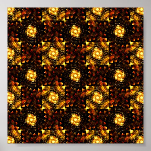 Gold Modern Boho Elegantes abstraktes Kunstmuster  Poster (Vorne)