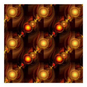 Gold Modern Boho Elegantes abstraktes Kunstmuster  Poster