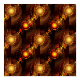 Gold Modern Boho Elegantes abstraktes Kunstmuster Poster