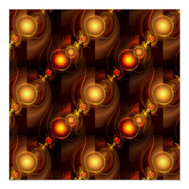 Gold Modern Boho Elegantes abstraktes Kunstmuster  Poster (Vorderseite)