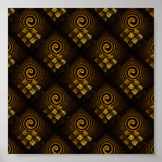 Gold Modern Boho Elegantes abstraktes Kunstmuster Poster