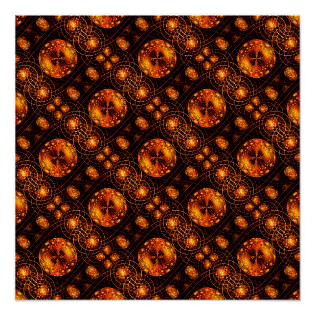 Gold Modern Boho Elegantes abstraktes Kunstmuster  Poster (Vorderseite)