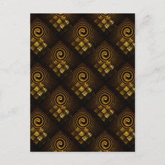 Gold Modern Boho Elegantes abstraktes Kunstmuster  Postkarte