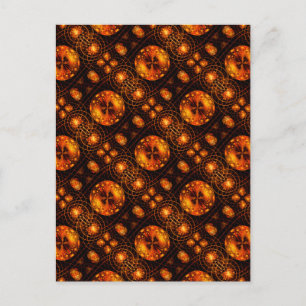 Gold Modern Boho Elegantes abstraktes Kunstmuster  Postkarte