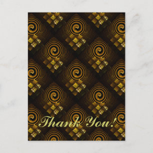 Gold Modern Boho Elegantes abstraktes Kunstmuster Postkarte