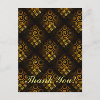 Gold Modern Boho Elegantes abstraktes Kunstmuster  Postkarte