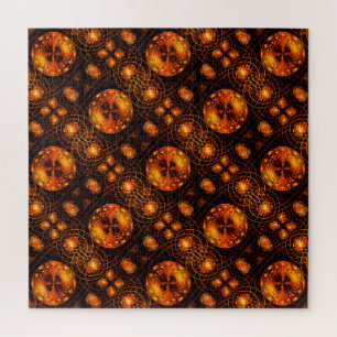Gold Modern Boho Elegantes abstraktes Kunstmuster Puzzle