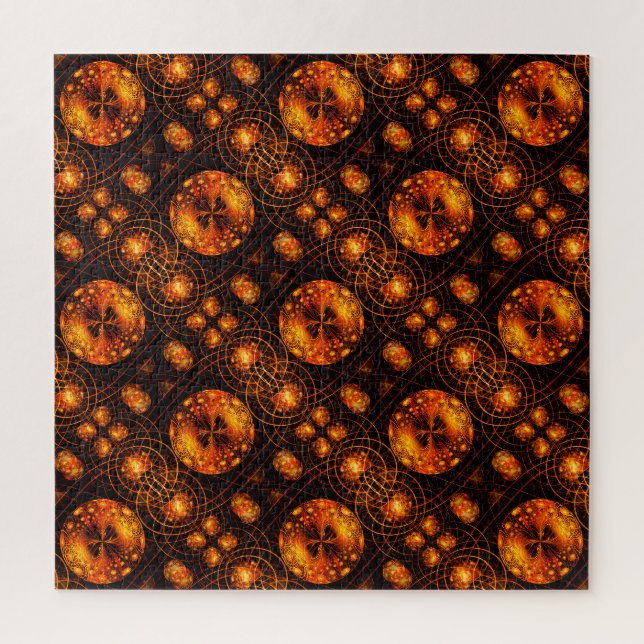 Gold Modern Boho Elegantes abstraktes Kunstmuster  Puzzle (Vertikal)